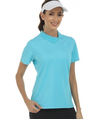 Golf Shirts Women Dri Fit Golf Wear for Women Moisture Wicking Collared Golf Shirts Sky Blue X-Small X-Small A02-sky Blue $8....