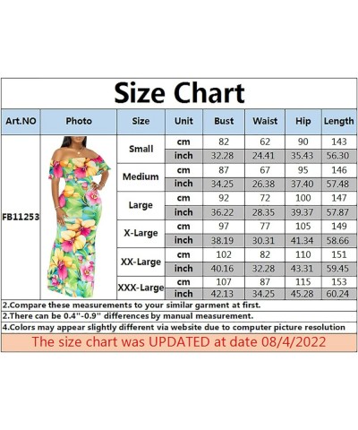 Women's Sexy Off Shoulder Maxi Dress Hawaiian Floral Evening Gown Long Dress Green-a $21.72 Dresses