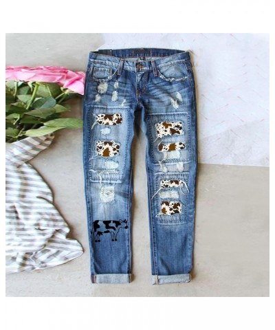 Good American Jeans Patchwork Pants Ripped Jeans Baseball Patch Jeans Straight Leg Jeans Distressed Jeans for Brown-c $19.36 ...