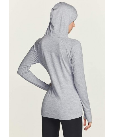 Women's Long Sleeve Running Hoodie, Lightweight Sports Sweatshirt, Active Performance Hooded Pullover T-Shirts Stretch Hoodie...