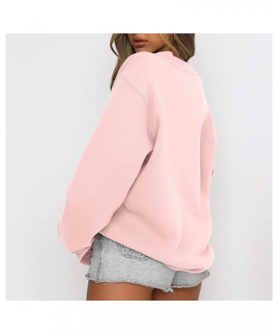 Oversized Sweatshirt for Women Crewneck Long Sleeve Shirts Y2K Hoodie Pullover Trendy Loose Basic Tops Fall Clothes B-pink $8...