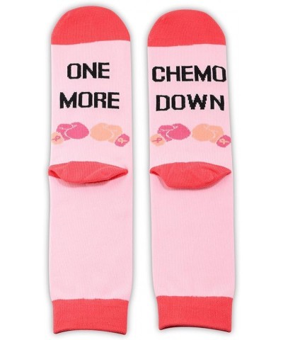 2 Pairs Cancer Survivor Gift Cancer Awareness Fighter Socks Breast Cancer Socks One More Chemo Down Socks One More Chemo Down...