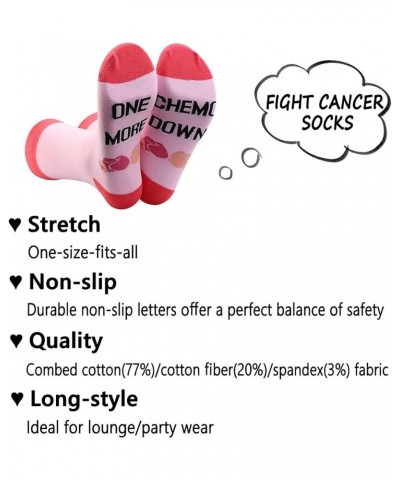 2 Pairs Cancer Survivor Gift Cancer Awareness Fighter Socks Breast Cancer Socks One More Chemo Down Socks One More Chemo Down...