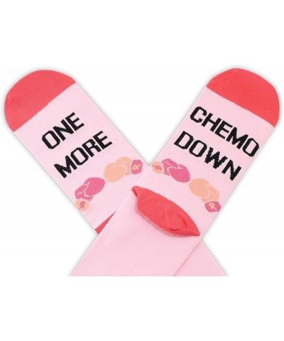 2 Pairs Cancer Survivor Gift Cancer Awareness Fighter Socks Breast Cancer Socks One More Chemo Down Socks One More Chemo Down...