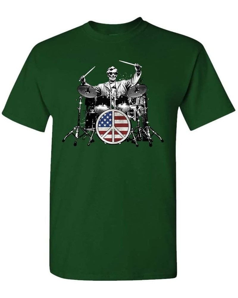 ABE Lincoln Drums - Rock 101 America Flag - Unisex T-Shirt Forest $10.17 T-Shirts