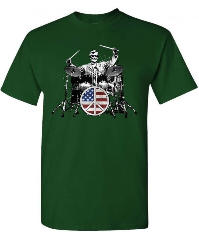 ABE Lincoln Drums - Rock 101 America Flag - Unisex T-Shirt Forest $10.17 T-Shirts