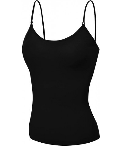 Women's Camisole Built in Bra Wireless Fabric Support Short Cami 3 Pk - Black, Navy, Royal $7.93 Tanks