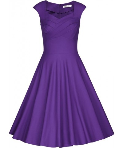 Women's 1950s Vintage Capshoulder Wedding Retro Swing Dress Blueviolet $18.44 Dresses