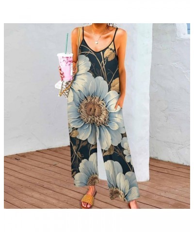 Black Splash Ink Print Women's Summer Casual Sleeveless Rompers Loose Spaghetti Strap Shorts Jumpsuit with Pockets Style $22....