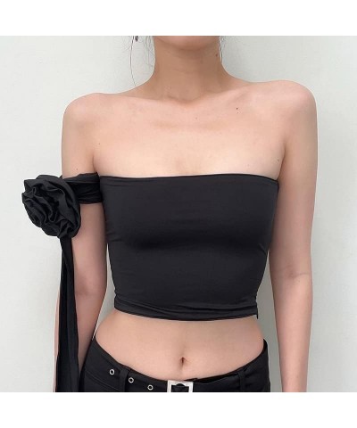 Women Sexy Halter Tank Tops Off Shoulder Hollow Backless Bandage Tube Top Y2k Sleeveless Scarf Crop Shirt Vintage M Black a $...