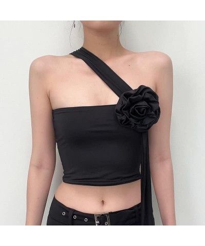 Women Sexy Halter Tank Tops Off Shoulder Hollow Backless Bandage Tube Top Y2k Sleeveless Scarf Crop Shirt Vintage M Black a $...