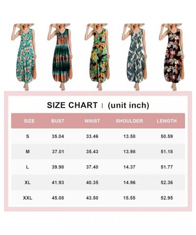 Women's Summer Maxi Dresses V Neck Sleeveless Beach Casual Loose Long Split Dress with Pocket Flower 04 $17.50 Dresses