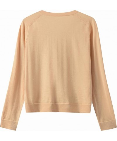 Women's Merino Wool Sweater Casual Lightweight V Neck Raglan Sleeve Knit Top Loose Pullover Camel $29.57 Sweaters