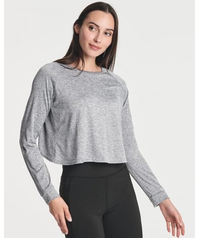 4 Pack: Women's Dry-Fit Long Sleeve Petal Back Crop Top - Athletic Cropped Tee (Available in Plus Size) Standard Set 1 $26.03...