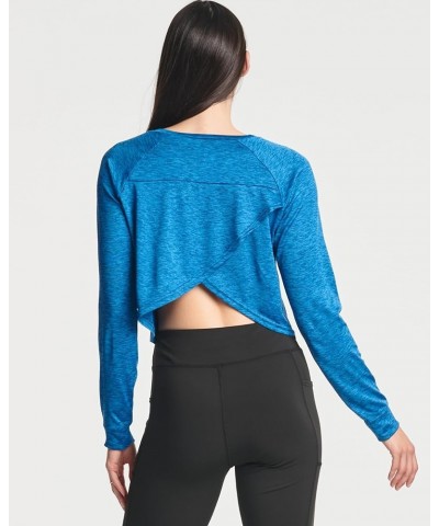 4 Pack: Women's Dry-Fit Long Sleeve Petal Back Crop Top - Athletic Cropped Tee (Available in Plus Size) Standard Set 1 $26.03...