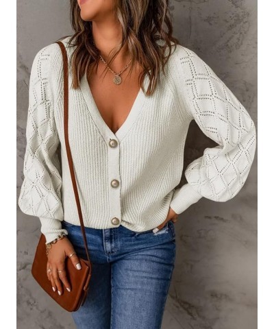 Womens 2024 Fall Cute Sweaters Color Block Long Sleeve Deep V Neck Knit Pullover Sweaters for Women C-white $19.80 Sweaters