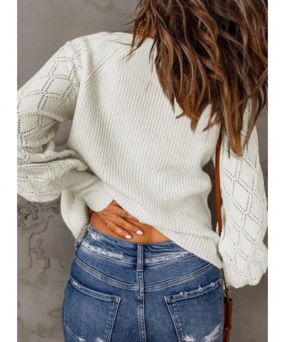 Womens 2024 Fall Cute Sweaters Color Block Long Sleeve Deep V Neck Knit Pullover Sweaters for Women C-white $19.80 Sweaters