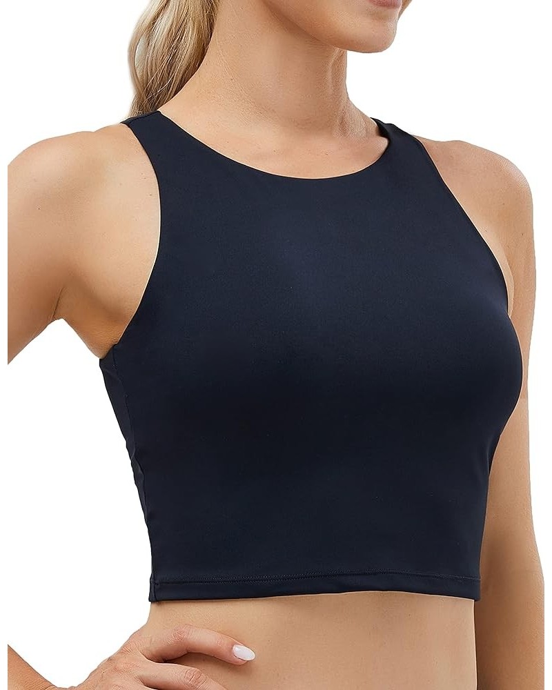 Women's Racerback Sports Fitness Support Workout Running Bras High Neck Crop Tops Black $10.79 Lingerie