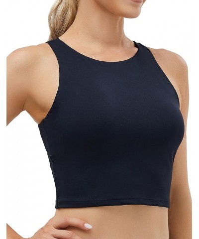 Women's Racerback Sports Fitness Support Workout Running Bras High Neck Crop Tops Black $10.79 Lingerie