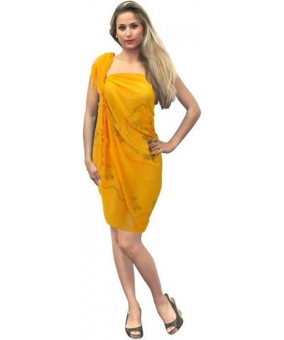 Women's Swimwear Cover Ups Long Beach Sheer Swimsuit Sarong Skirt Tie Wrap Dress Print Golden, Solid $9.68 Swimsuits