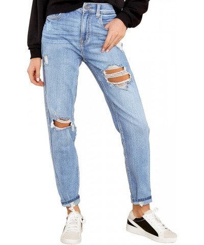 Boyfriend Jeans for Women Stretch High Waisted Ripped Distressed Mom Jeans Slim Denim Pants A Nightfall Blue $22.78 Jeans