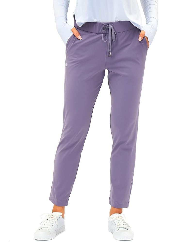 Women's Pants with Deep Pockets 7/8 Stretch Ankle Sweatpants for Golf, Athletic, Lounge, Travel, Work Purple $22.39 Pants