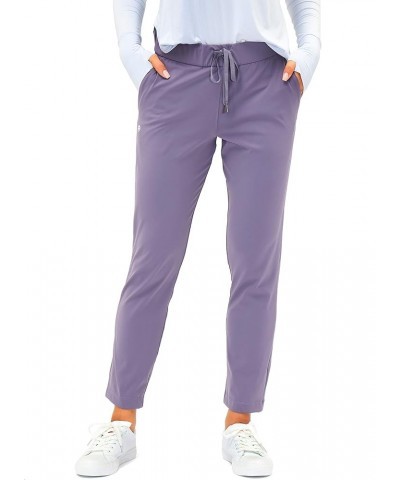 Women's Pants with Deep Pockets 7/8 Stretch Ankle Sweatpants for Golf, Athletic, Lounge, Travel, Work Purple $22.39 Pants