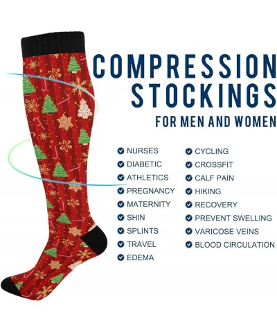 White Goose Compression Socks for Women and Men Circulation Cute Long Socks for Athletic Running 2 2 Gingerbread $10.61 Activ...