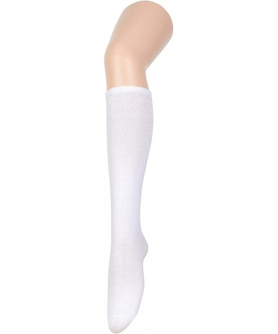 Womens Athletic Knee High Socks Outdoor Sport Thigh High Stockings Casual Stripes Tube Socks 1 Pack White $6.99 Socks