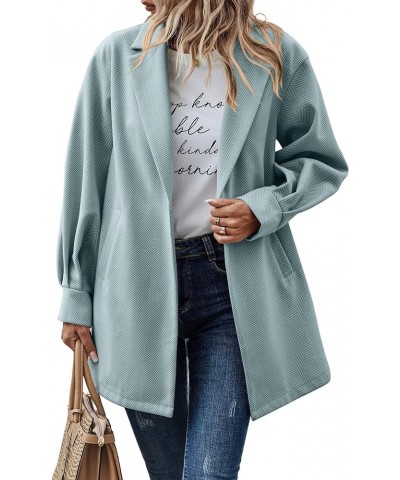 Women Casual Blazer Jacket - Long Sleeve Open Front Cardigan Lapel Button Work Office Blazers with Pockets Light Green $24.74...