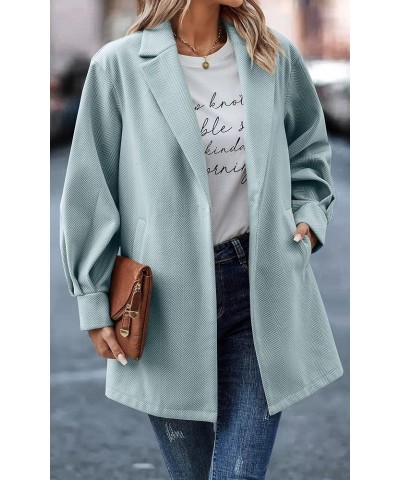 Women Casual Blazer Jacket - Long Sleeve Open Front Cardigan Lapel Button Work Office Blazers with Pockets Light Green $24.74...