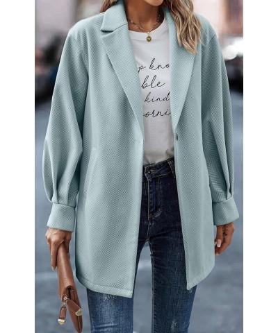 Women Casual Blazer Jacket - Long Sleeve Open Front Cardigan Lapel Button Work Office Blazers with Pockets Light Green $24.74...