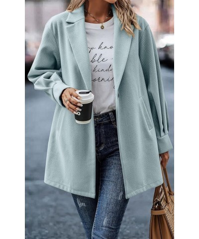 Women Casual Blazer Jacket - Long Sleeve Open Front Cardigan Lapel Button Work Office Blazers with Pockets Light Green $24.74...