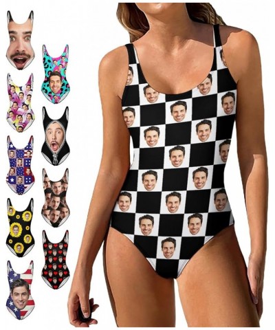 Custom Face Swimsuits for Women One Piece Personalized Funny Bathing Suits with Husbands Faces for Summer Holiday Checked $15...