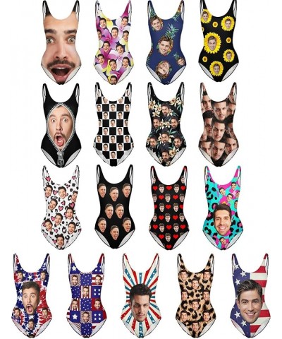 Custom Face Swimsuits for Women One Piece Personalized Funny Bathing Suits with Husbands Faces for Summer Holiday Checked $15...