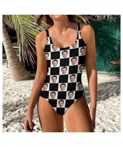 Custom Face Swimsuits for Women One Piece Personalized Funny Bathing Suits with Husbands Faces for Summer Holiday Checked $15...