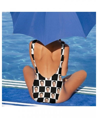 Custom Face Swimsuits for Women One Piece Personalized Funny Bathing Suits with Husbands Faces for Summer Holiday Checked $15...