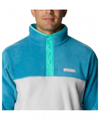 Men's Steens Mountain Half Snap Nimbus Grey/Deep Marine/Electric Turquoise U $17.55 Jackets