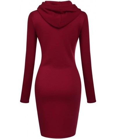 Hoodies for Women Long Sleeve Pullover Hooded Sweatshirt Drawstring Hoodie Dress Lightweight Loose Fit Pullover Red $6.94 Hoo...