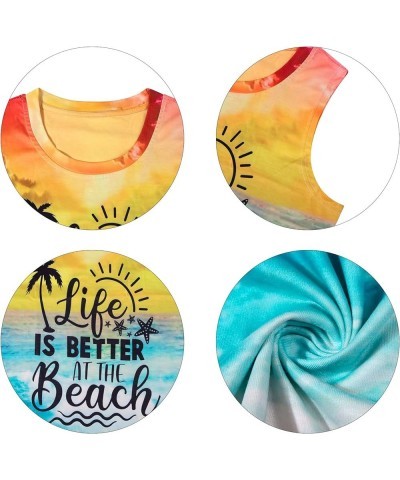 Life is Better at The Beach Tank Tops Women Summer Hawaiian Beach Shirt: Casual Vacation Sleeveless Muscle Tank Colorful $7.6...