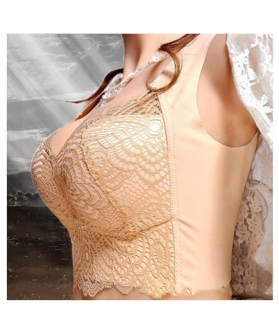 Women's Lingerie Plus Size Sleep Lounge Lace Sling Hollow No Steel Underwear for Sex Naughty Play Beige $10.19 Sleep & Lounge