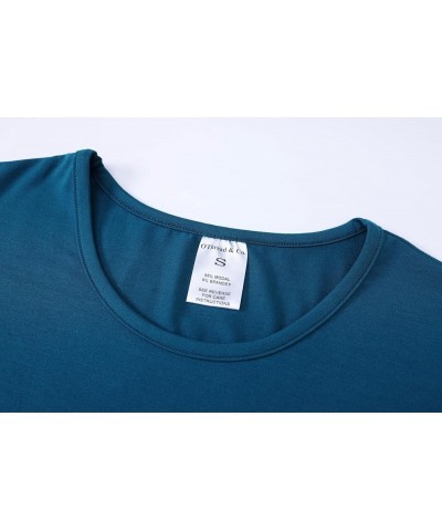 Women's Long Sleeve T-Shirt Comfy Underscrub Tee Basic Stretch Layer Caribbean Blue $10.74 T-Shirts