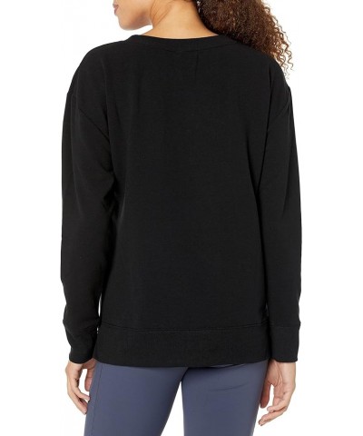 Women's Long Sleeve Split Hem Tunic Top Black Salt $19.59 Tops