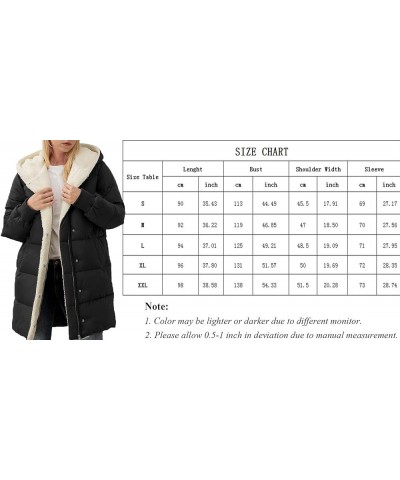 Womens Winter Warm Coats Sherpa Fleece Lined Long Hooded Puffer Jacket Black $42.11 Jackets