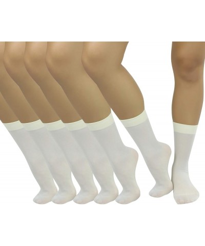 Womens Pack of 6 Trouser Solid Print Anklet Socks Off-white (6-pack) $10.17 Socks