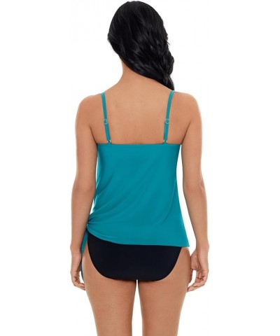 Women's Solid Alex V-Neck Tankini Top with Underwire Bra and Adjustable Straps Pacific $53.71 Swimsuits