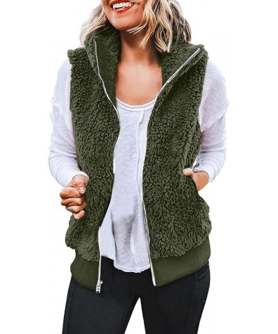 best black of friday deals 2023 womens vests outerwear puffy fleece lined Fuzzy Fleece Vest for Women Sleeveless Zip Up Sherp...