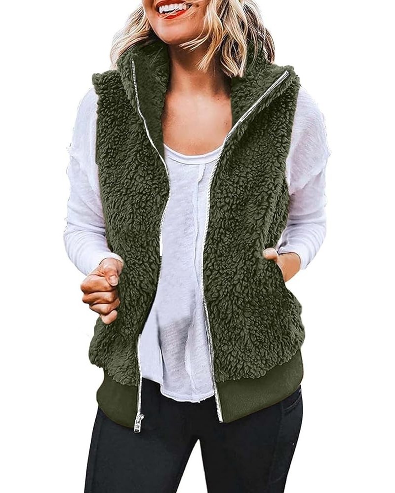 best black of friday deals 2023 womens vests outerwear puffy fleece lined Fuzzy Fleece Vest for Women Sleeveless Zip Up Sherp...