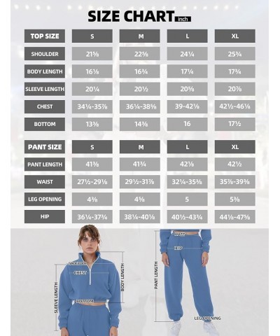 Sweat Suits for Womens 2 Piece,Long Sleeve Half Zip Crop Sweatshirt Jogger Pants Lounge Sets with Pockets Sweatsuits_blue $11...