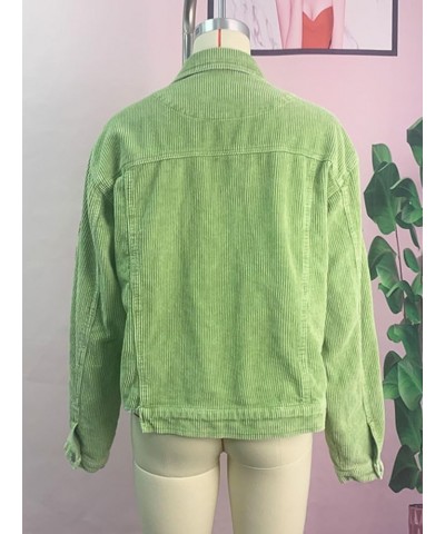 Womens Fleur De Lis Sequin Patches Mardi Gras Jacket Cropped Raw Hem Washed Corduroy Jacket Green $33.62 Jackets